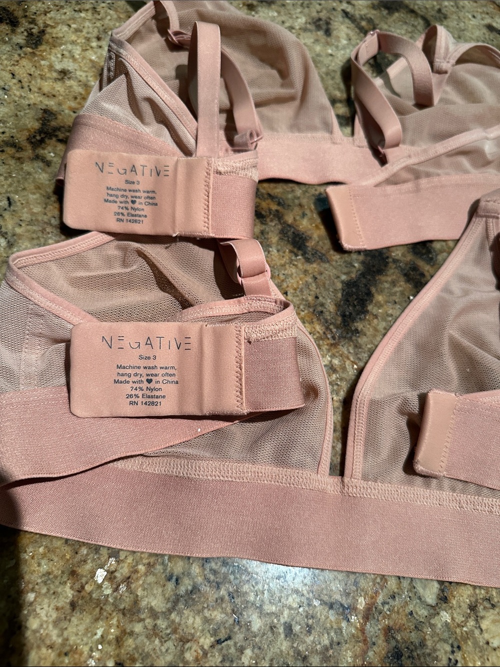 Set of 2 Negative Sieve Triangle Bra in Buff - Picture 7 of 8
